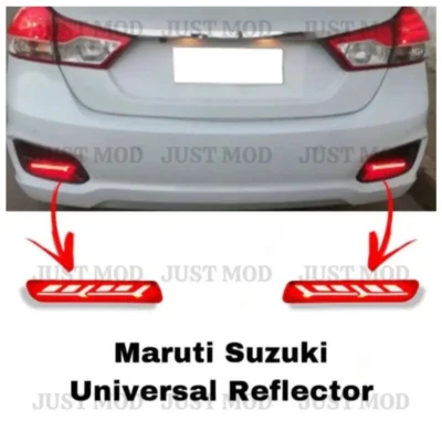 JUST MOD Maruti Suzuki Rear Bumper Reflector – Premium Type D 2 Function Red Light (Non-Matrix)