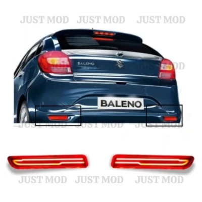 JUST MOD Suzuki Rear Bumper LED Reflector – Premium Type A Waterproof LED with Running Indicator (Red)