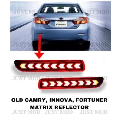 JUST MOD Matrix Reflector Light – Premium Type D LED Reflector with Indicator for Innova, Fortuner & Camry (Red)