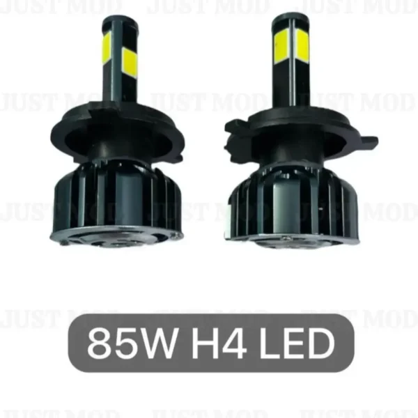 85 Watt H4 LED White Light for Car & Bike Headlight 6500K with Heat Fan Full Metal
