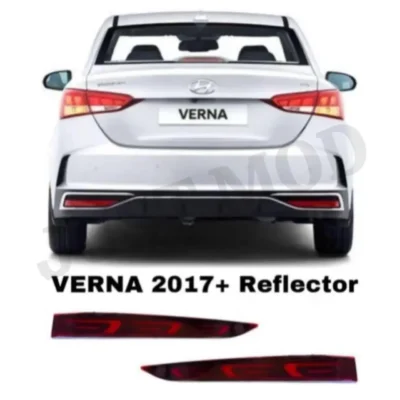 JUST MOD Verna Matrix Reflector – Premium Type A LED with Running Indicator (Red) for Verna 2017–19