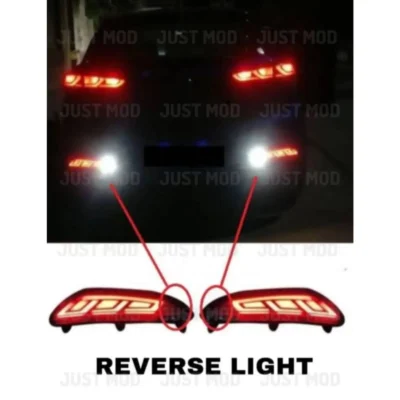 JUST MOD i20 Matrix Reflector Light – Premium 4 Function LED with Brake, Indicator & Reverse Light (2015 Model)