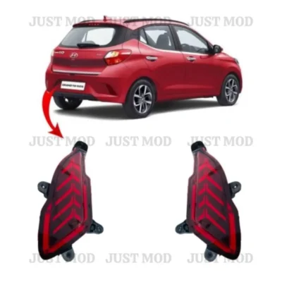 JUST MOD Grand i10 Nios Matrix Reflector Light – Premium 3 Function LED Type 2 with Indicator (Red)