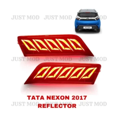 JUST MOD Nexon Matrix Reflector Light – Premium LED Type B with Running Indicator Compatible with Tata Nexon 2017 (2 Pcs)
