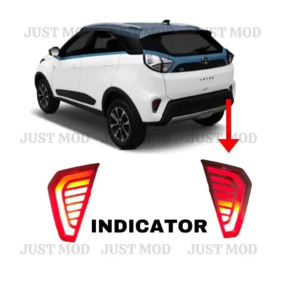 JUST MOD Nexon Matrix Reflector Light – Premium Type A LED with Scan + Running Indicator Compatible with Tata Nexon 2021 (2 Pcs)