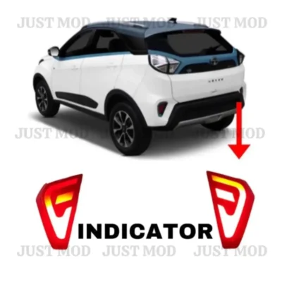 JUST MOD Nexon Matrix Reflector Light – Premium Type B LED with Scan + Running Indicator Compatible with Tata Nexon 2021 (2 Pcs)