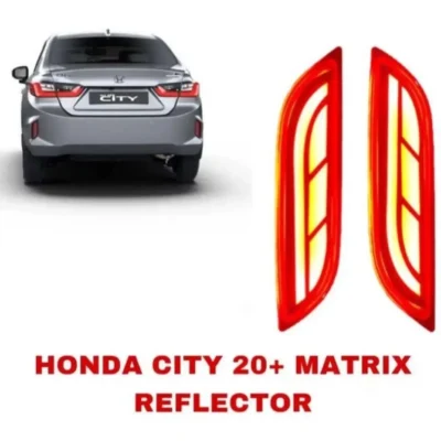 Just Mod Honda City Matrix Reflector Light – Premium 2020 LED with Running Indicator (Pack of 2, Red)