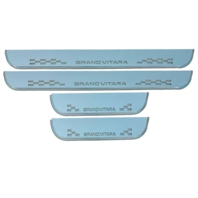 Just Mod Grand Vitara LED Sill Plate – Premium Chrome Finish Scuff Plate Set of 4 (Blue Light)