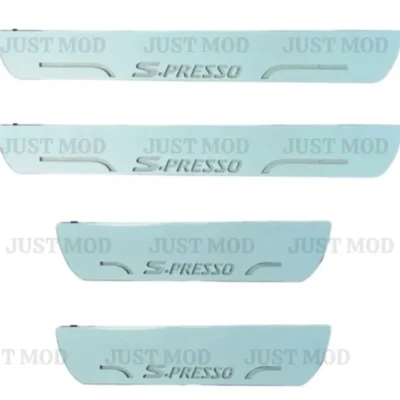 Just Mod S Presso LED Sill Plate – Premium Chrome Finish Scuff Plate Set of 4 (Blue Light)