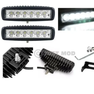 6 LED White Fog Lamp Light Universal for Bike & Car 10Watt | Pack of 2 | JUSTMOD