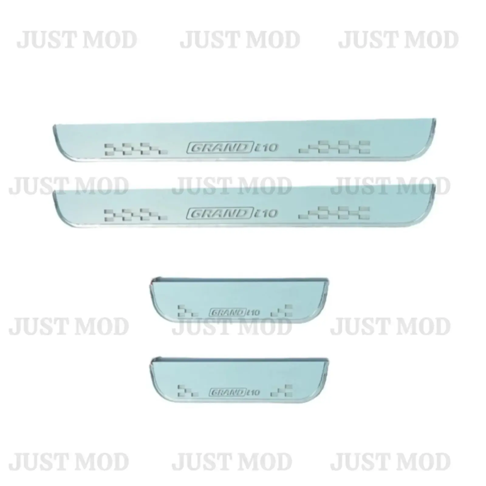 Just Mod Grand i10 LED Sill Plate – Premium Chrome Finish Scuff Plate Set of 4 (Blue Light) - Image 4