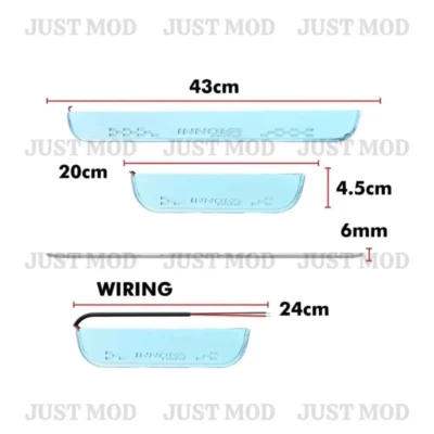 Just Mod Innova LED Sill Plate – Premium Chrome Finish Scuff Plate Set of 4 (Blue Light)