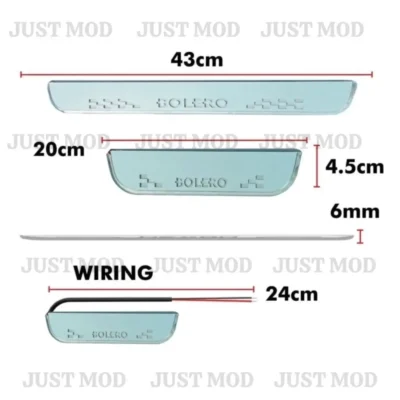 Just Mod Bolero LED Sill Plate – Premium Chrome Finish Scuff Plate Set of 4 (Blue Light)