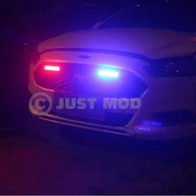 Just Mod Red Blue Car Strobe Flasher – Premium 5-Mode COB Police Warning Light (40W)