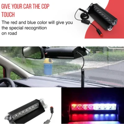 Red Blue 8 LED Police Emergency Light – Premium Multi-Mode USB Flasher (1 Piece)