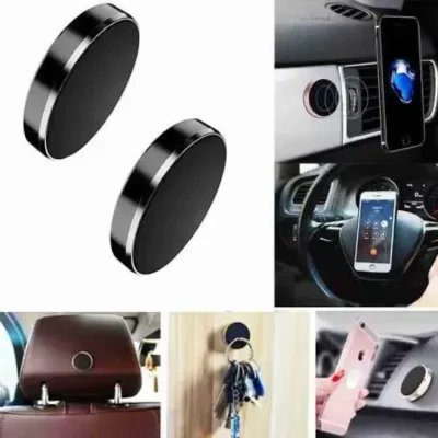 Magnetic Car Dashboard Mobile Holder – Premium Metal Body Phone Mount (Black)