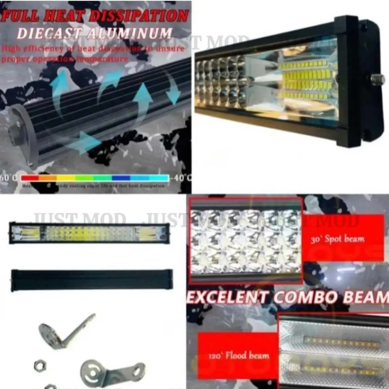 JUST MOD 132 LED White 31 Inch Mercury Night Fog Lamp Light 120 Watt Universal for Car | Waterproof | 1 Pc | JUST - Image 2