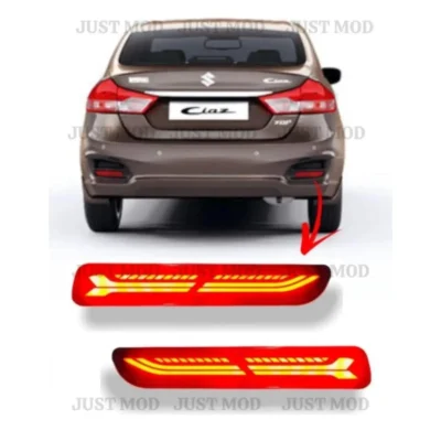 JUST MOD Maruti Suzuki Rear Bumper LED Reflector – Premium Type I Waterproof Red Light (Imported Quality)