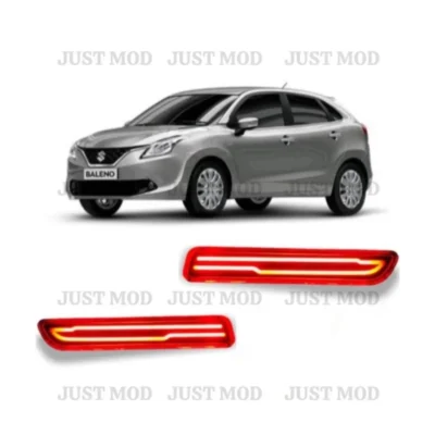 JUST MOD Suzuki Rear Bumper LED Reflector – Premium Type A Waterproof LED with Running Indicator (Red)
