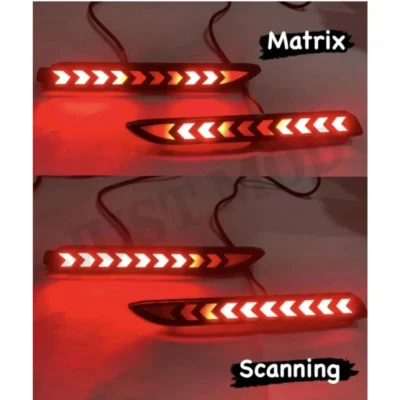 JUST MOD Matrix Reflector Light – Premium Type D LED Reflector with Indicator for Innova, Fortuner & Camry (Red)