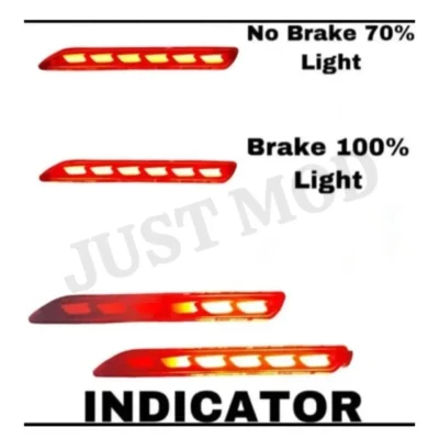 JUST MOD LED Matrix Reflector – Premium Type D2 Running Indicator for Innova, Fortuner & Camry (Red)