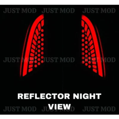 JUST MOD Grand i10 Nios Matrix Reflector Light – Premium 3 Function LED with Indicator & Rear Bumper Fitment (Red)