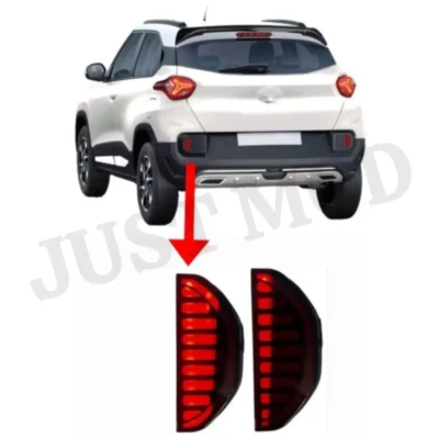 JUST MOD Tata Punch Matrix Reflector Light – Premium LED Type C with Scan Running Indicator (2021 Model, Red)