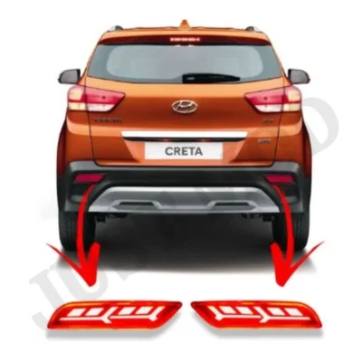 JUST MOD Creta LED Reflector Light – Premium 2 Function Non-Matrix Type D for Hyundai Creta 2018+ (Red)