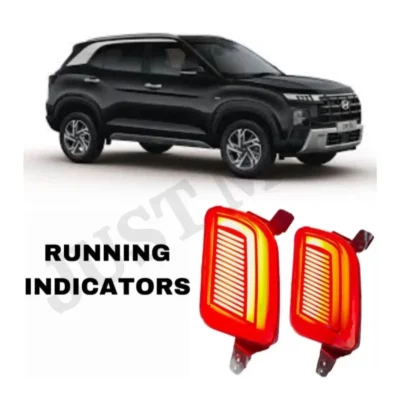 JUST MOD Creta Matrix Reflector Light – Premium LED Type C with Scan Running Indicator (2024+ Model, Red)