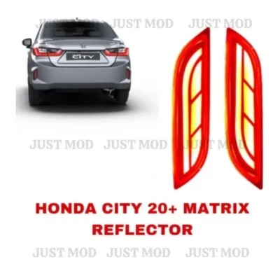 JUST MOD City Matrix Reflector Light – Premium LED Type A with Running Indicator for Honda City 2020+ (Red)