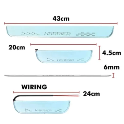 Just Mod Harrier LED Sill Plate – Premium Chrome Finish Scuff Plate Set of 4 (Blue Light)
