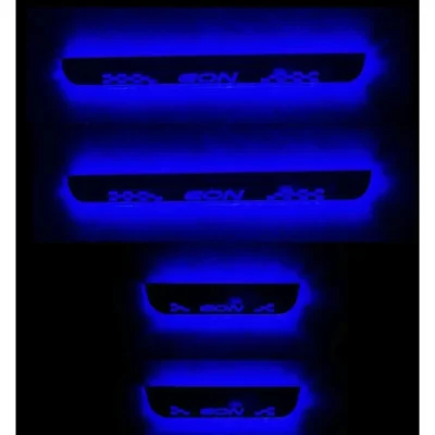 Just Mod EON LED Sill Plate – Premium Chrome Finish Scuff Plate Set of 4 (Blue Light)
