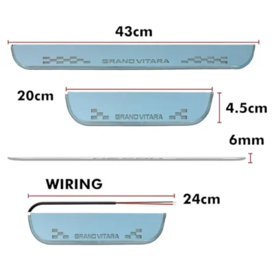 Just Mod Grand Vitara LED Sill Plate – Premium Chrome Finish Scuff Plate Set of 4 (Blue Light)