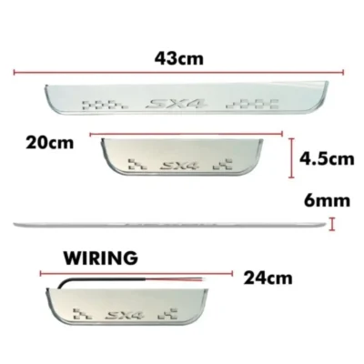 Just Mod Suzuki SX4 LED Sill Plate – Premium Chrome Finish Scuff Plate Set of 4 (Blue Light)