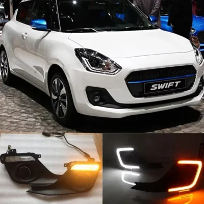 Swift 2018+ Car Front Fog Lamp LED Daytime Running Indicator DRL Type-C | (Pack of 2) | JUSTMOD
