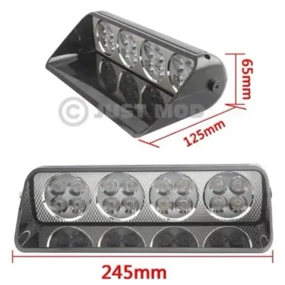 Just Mod S16 Police Flasher – Premium Red Blue Multi-Mode Dashboard Light (48W)