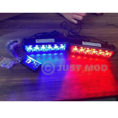 Just Mod Red Blue Car Strobe Flasher – Premium 5-Mode COB Police Warning Light (40W)