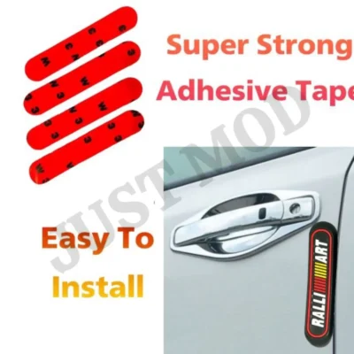 Ralliart Rubber Door Guards – Premium Flexible Black Door Protectors (4 Pcs)