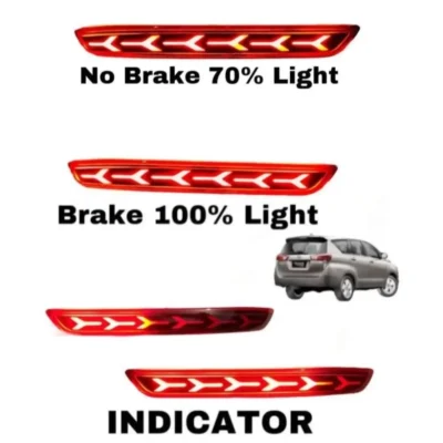 Just Mod Innova Crysta Reflector Light Type D – Premium LED Red Rear Light with Running Indicator (2016–19)