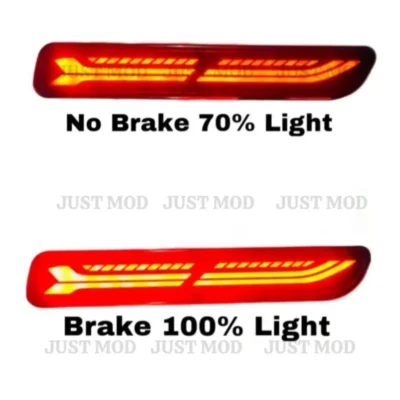 JUST MOD Maruti Suzuki Rear Bumper LED Reflector – Premium Type I Waterproof Red Light (Imported Quality)
