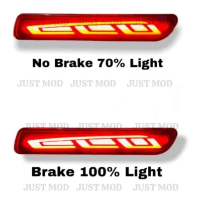 JUST MOD Maruti Suzuki Rear Reflector Light – Premium 2 Function Type H Waterproof Red LED (Non-Matrix)