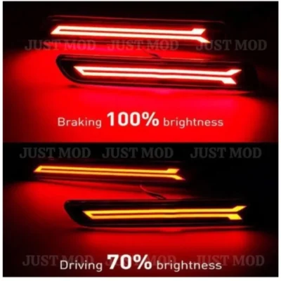 JUST MOD Maruti Suzuki Reflector Light – Premium Type B Waterproof LED with Running Indicator (Red)