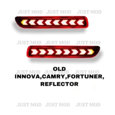 JUST MOD Matrix Reflector Light – Premium Type D LED Reflector with Indicator for Innova, Fortuner & Camry (Red)