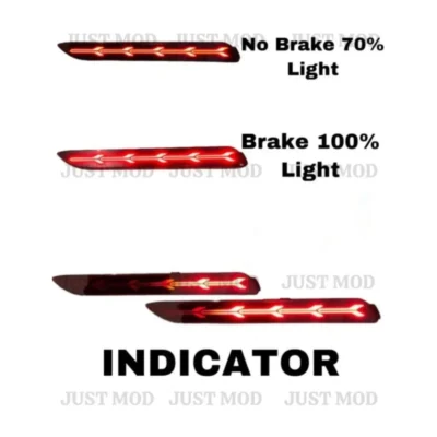 JUST MOD LED Matrix Reflector – Premium Type B Running Indicator for Innova, Fortuner & Camry (Red)