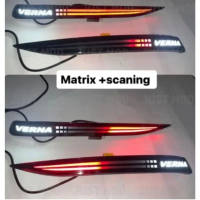 JUST MOD Verna 3 Function Reflector – Premium Smoke Scan Type LED Light with Indicator (2020–22)