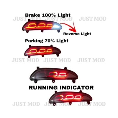 JUST MOD i20 Matrix Reflector Light – Premium 4 Function LED Type B with Brake, Indicator & Reverse Light (2015 Model)