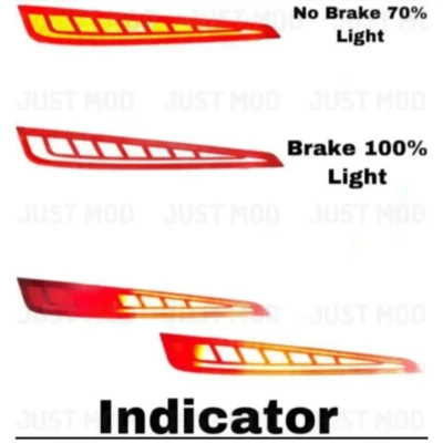 JUST MOD i20 Matrix Reflector Light – Premium 3 Wire LED Type A with Running Indicator (2020+ Model)