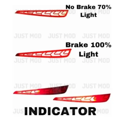 JUST MOD i20 Matrix Reflector Light – Premium 3 Wire LED Type B with Running Indicator (2020+ Model)