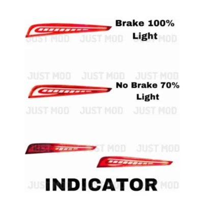 JUST MOD i20 Matrix Reflector Light – Premium 3 Function LED Type E with Running Indicator (2020+ Model)