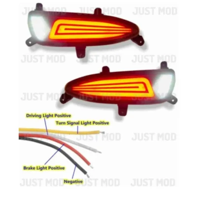 JUST MOD i20 Elite Matrix Reflector Light – Premium 4 Function LED Type 3 with Brake, Indicator & Reverse Light (2018)